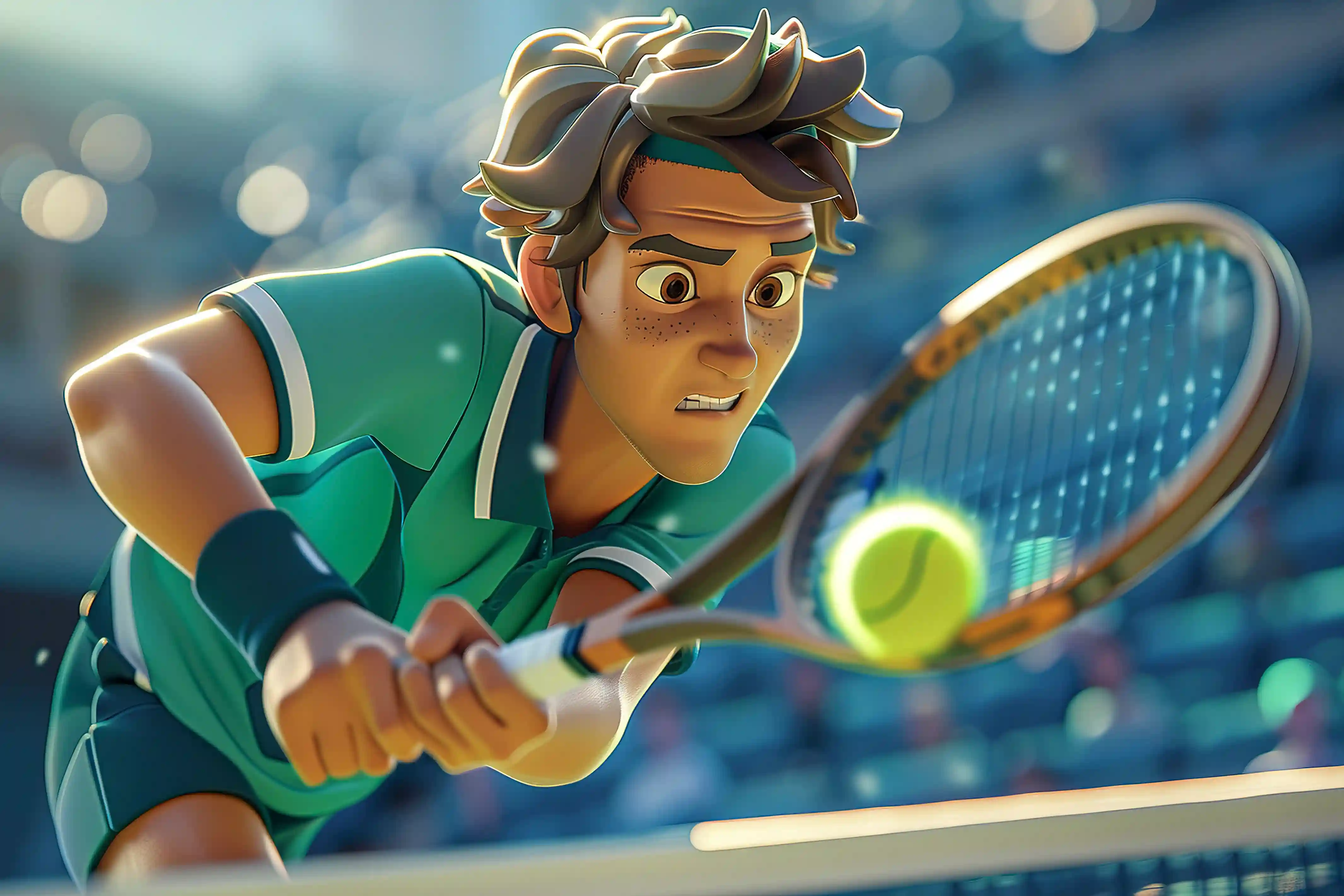 Tennis player in action